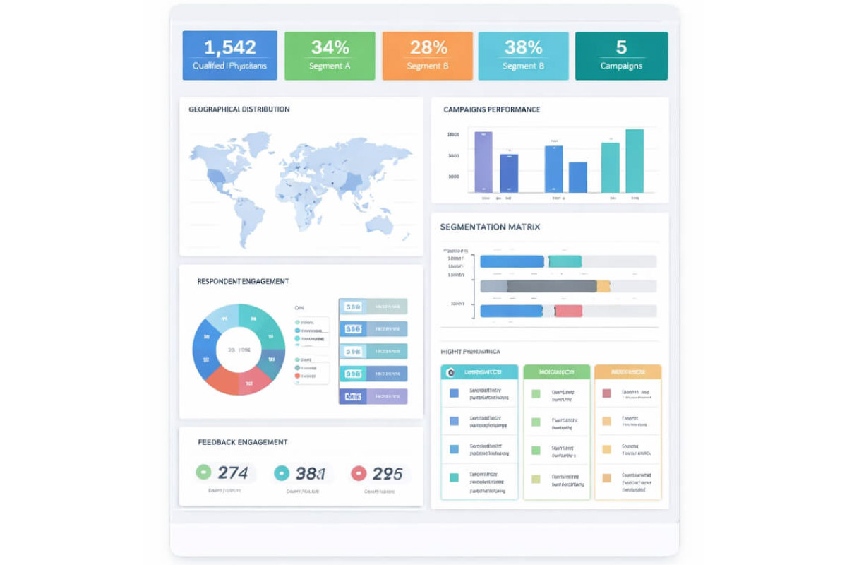 Analytics dashboard concept for marketing insights