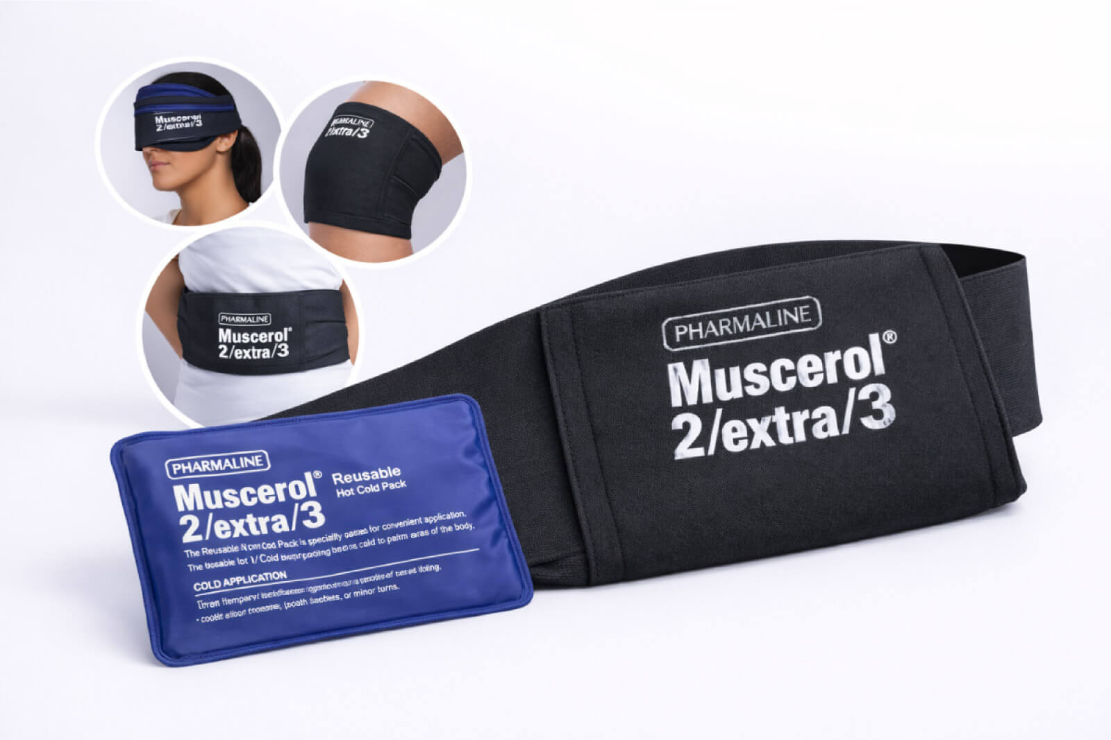Muscerol branded hot and cold compression wrap